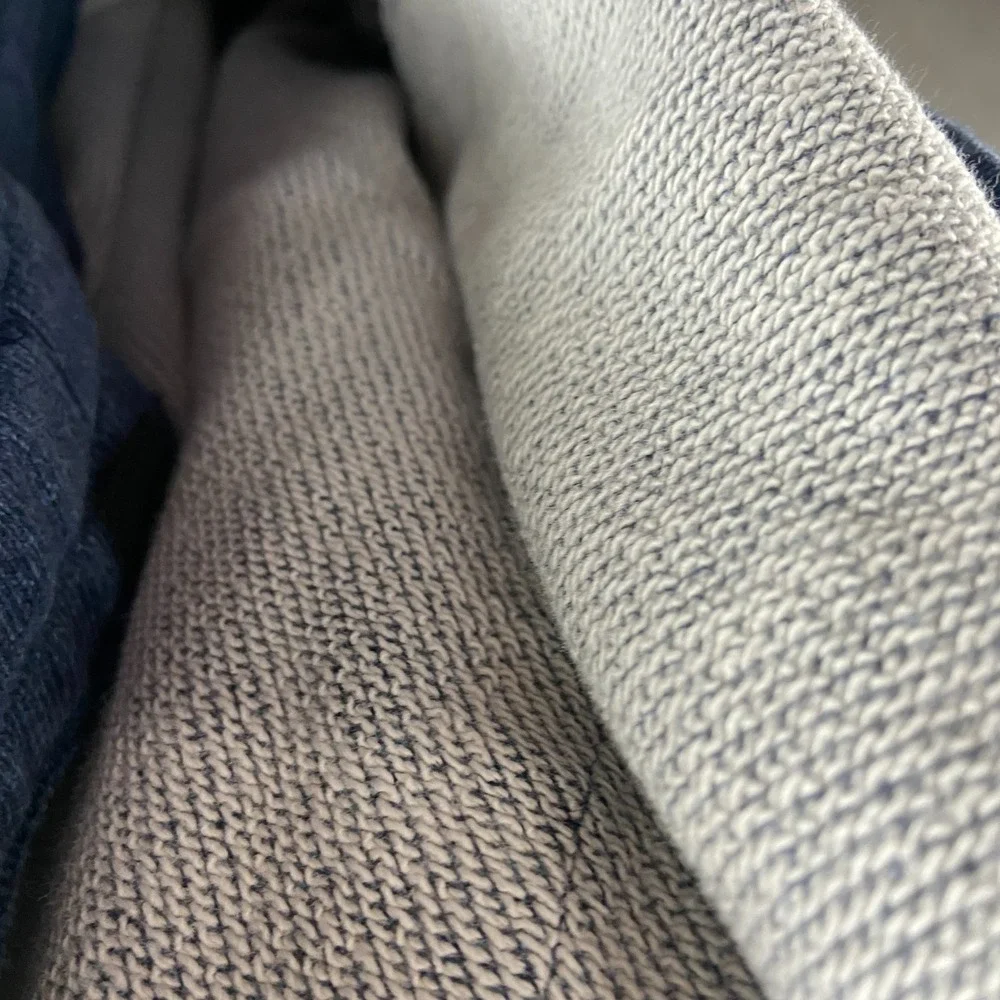 Uniqlo Sweatpants Men Large Heathered Blue French Terry Lined Tapered Leg Cotton
